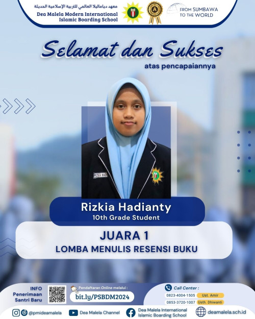 Santriwati PMI Dea Malela Raih Juara 1 Pada Lomba Menulis Resensi Buku